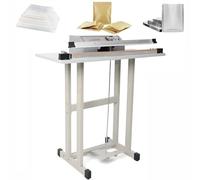 Machine à sceller industrielle, soudeuse à commande au pied B800 | Actionnée pédale sacs plastiques 2 en 1, minuterie réglable 0,2-3 s, scelleuse à impulsion 3 mm, pour l'industrie alimentaire
