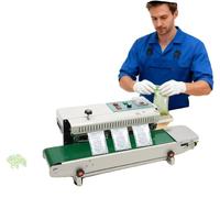 Machine à sceller les sachets automatique, 220 V, 500 W, vitesse de scellage 0-12 m/min, hauteur de bande réglable 3 cm, plage de température 0-300 ℃