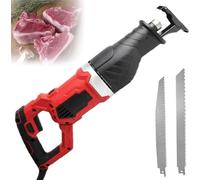 Machine à scie à os, scie à os électrique, scie de boucher professionnelle, scie sabre électrique filaire à vitesse variable avec lames for couper le métal, le bois, le porc, le bœuf, la viande de mou