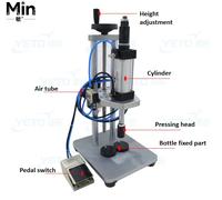 Machine à sertir les flacons de parfum semi-automatique pneumatique YETO, sertisseuse de bouchons de vaporisateur d'huile essentielle pour parfum