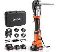 Machine à sertir VEVOR, kit d'outil à sertir électrique 18 V pour tubes en plastique PEX & aluminium - avec mâchoires à sertir U16, U20, U25 & U32, 2 batteries 2 Ah, chargeur rapide & mallette de tran