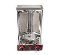 Machine à shawarma, 3000 W, grill à kebab à 2 brûleurs au GPL, chauffage rapide à rotation à 360° pour une viande croustillante et juteuse, noir