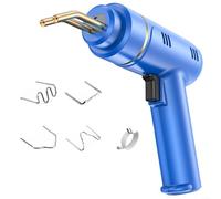 Machine à souder en plastique sans fil avec 200 clous, double système de chauffage en cuivre pour pare-chocs de voiture, panneaux de moto et réparations thermoplastiques (bleu)