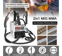Machine à souder MIG MMA 2-en-1, inverseur DC IGBT avec alimentateur de fil automatique, soudeuse à arc sous gaz pour la fabrication et la réparation de métaux 2-in-1 MIG MMA