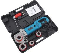 Machine à tarauder électrique portable 2300W pour tubes, avec 4 matrices (1-1/4", 1", 3/4", 1/2"), taraud et jeu de tarauds, machine à tarauder électrique, prise EU 230V (bleue)