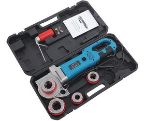 Machine à tarauder électrique portable 2300W pour tubes, avec 4 matrices (1-1/4", 1", 3/4", 1/2"), taraud et jeu de tarauds, machine à tarauder électrique, prise EU 230V (bleue)