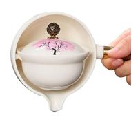 Machine à thé rotative en porcelaine théière mignonne et Portable Anti-brûlure Style2