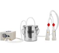 Machine à traire les chèvres, seau en acier inoxydable de qualité alimentaire de 3 litres (0,8 gallon), avec batterie rechargeable de 5200 mAh, 2 gobelets trayeurs, machine à traire électrique sans fi