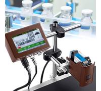 Machine de codage jet d'encre - Codeur par lots en ligne pour l'impression de texte, de chiffres, de dates de fabrication/d'expiration, heure, MRP, code QR, code-barres et graphiques