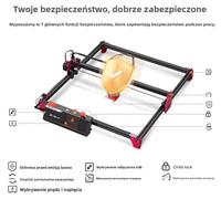 Machine de gravure et de découpe laser CNC - ALDK MK2 - 10 W - Surface de travail 400 x 435 mm - WiFi - Écran tactile - Ensemble 3 - Prise américaine