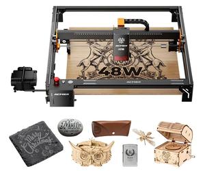 Machine de gravure laser et de découpe CNC - S2 Pro 48W - Surface de travail de 400x400 mm - Vitesse de 24000 mm/min - Pompe à air de 30 litres - Double guidage des axes - Contrôle via application - P