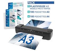 Machine de laminage A3, A4, A5, A6, A7, modèle Pro, ultra-rapide, pour le laminage à chaud et à froid, jusqu'à 2 x 150 microns
