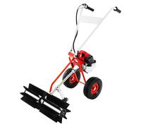Machine de nettoyage des feuilles et des surfaces - Balai-fraiseur portatif à essence - Moteur 2 temps de 43 cm³ - 1,7 chevaux - Largeur de travail de 60 cm - Démarrage manuel - 2 roues + roue pivotan
