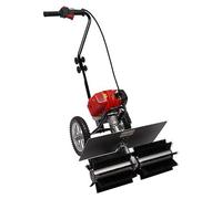 Machine de nettoyage essence 2 temps, balai-déneigeur essence avec une largeur de brosse de 56 cm, puissance de 1,7 chevaux. Adaptée au nettoyage des surfaces en gazon synthétique et des trottoirs, vi