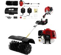 Machine de nettoyage essence de 52cc, balai motorisé avec moteur 2 temps de 2,3 chevaux | Brosse motorisée essence de 1,7 kW pour les feuilles, l'herbe et la neige | Nettoyeur manuel portable avec une