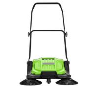 Machine de nettoyage manuelle SucceBuy, largeur de travail de 650 mm, bac de ramassage de 18,9 litres et poignée pliable, idéale pour nettoyer les cours, les allées, les terrasses et les garages, ains