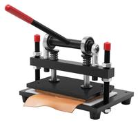 Machine de poinçonnage – Presse à cliquet manuelle de 2 tonnes – Surface de travail de 26 x 16 cm – Pour cuir, tissu, caoutchouc, silicone, papier – Version robuste – Gris clair