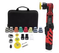 Machine de polissage automobile - Mini-polisseuse - Sans fil, 12V - 6 vitesses - 3 accessoires - Pour phares - Entretien automobile
