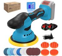 Machine de polissage autonettoyante - Ponceuse rotative sans fil - 5500 tr/min - 6 vitesses - Rechargeable - Livrée avec 2 batteries - Compatible avec les batteries Makita 21V
