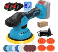 Machine de polissage sans fil - Machine de polissage et de cirage électrique - 2800–5500 tr/min - 8 vitesses - Fonctionnement silencieux - Couleur : bleu
