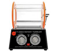 Machine de polissage Schmuck 220–240V - Machine de polissage rotative électrique - Prise européenne - Vitesse réglable et minuterie - Pour l'or, l'argent et les pièces de monnaie - Blanche