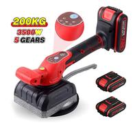 Machine de pose de carrelage - Appareil vibrant pour carrelage à batterie - 2 batteries - 5 vitesses - Capacité de charge de 200 kg - Ventouse agrandie - Pour carrelage mural et au sol