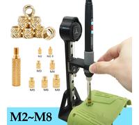 Machine de pressage manuelle pour insertion de goujons filetés en laiton par thermofusion, outil d'impression 3D, pour goujons M3 à fusion à chaud, avec pointe de fer à souder M3x4x5 200pcs