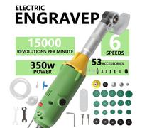 Machine de rectification droite électrique - 15 000 tr/min - 6 vitesses - Accessoire d'angle à 90° - Pour le nettoyage des joints et le ponçage - Alimentation secteur 220 V - Couleur : vert