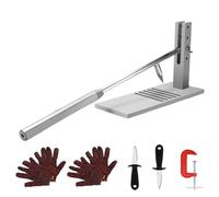 Machine de Shucker à huîtres,Outil de Shucker d'huîtres,Ouvre-huîtres Machine en acier inoxydable | Kit d'outils Shucker avec 2 lames, gants, palourdes de fruits de mer pour coquilles et écorces