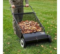Machine de tonte manuelle efficace – 53 cm, 4 lames rotatives, hauteur réglable, châssis en acier robuste, grand bac de ramassage de 100 litres – idéale pour les pelouses, les jardins, les allées et l