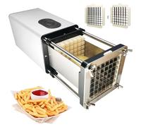 Machine électrique De Coupe-frites, Déchiqueteuse De Pommes De Terre En Acier Inoxydable Avec Lames De 1/2" Et 3/8", Hachoir à Légumes Pour Pommes De Terre, Carottes, Concombres, Oignons silver