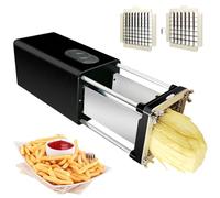 Machine électrique De Coupe-frites, Déchiqueteuse De Pommes De Terre En Acier Inoxydable Avec Lames De 1/2" Et 3/8", Hachoir à Légumes Pour Pommes De Terre, Carottes, Concombres, Oignons black
