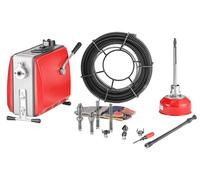 Machine électrique de débouchage de tuyaux VEVOR, 500 W, 1400 tr/min, déboucheur, câble à ressort 20 m x 16 mm et 5 m x 9,5 mm, ressort flexible 0,4 m x 16 mm et 8 couteaux, pour tuyaux de 50 à 110 mm