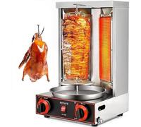 Machine électrique pour Kebab, Shawarma, Doner, Grill Vertical, Gyro, Rôtissoire pour Viande, pour Cuisines Domestiques Et Commerciales, Réglage De La Température, Silver, M