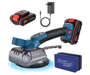 Machine sans fil pour la pose de carrelage - Appareil vibrant avec ventouse agrandie - 5 vitesses - Pour carrelage mural et de sol - 1 batterie incluse - Rouge