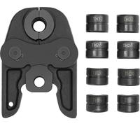 Mâchoire à sertir avec inserts TH - TH16/20/26/32 - Acier trempé - Pour tube composite - Max. Ouverture 4,9 cm - 16,5×11×3,5 cm - Noir