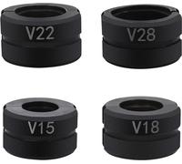 Mâchoire de sertissage pour tuyaux composites - Insert pour pince à sertir à profil en V - 12–28 mm (12, 15, 18, 22, 28) - Accessoire pour outil à main - Plastique - Noir