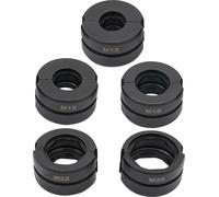 Mâchoires à sertir pour tuyaux - lot de 5 - M12/M15/M18/M22/M28 - acier Cr40 - 42×21 mm - noir