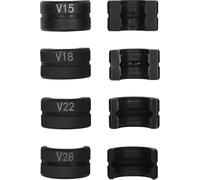 Mâchoires de sertissage pour tubes en cuivre - Kit d'inserts à profil en V, 4 pièces - V15 V18 V22 V28 - Pour pince à sertir/pince à sertir - Mâchoires interchangeables - Noir