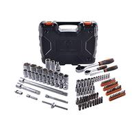 Machoman Mallette Outils 119 Pièces, Douilles Cr-V et Embouts Hex | Cliquets réversibles 72 dents, Torx Allen cruciforme plat, bricolage maison garage
