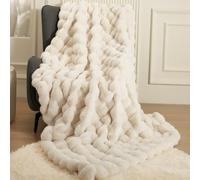 macinso Couverture surdimensionnée Super Confortable en Fausse Fourrure de Lapin, Chaude et épaisse à Bulles Double Face, Couverture pelucheuse, Douce et Confortable pour canapé, Chaise, lit, canapé,
