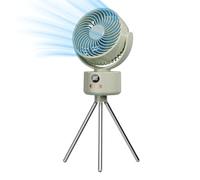 Maciun Ventilateur de tente de camping - Ventilateur sur pied rechargeable - Avec pieds trépieds à faible décibels pliable pour chambre à coucher, dortoir, serre