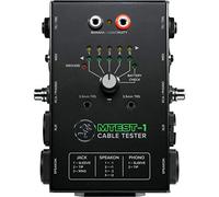 Mackie MTest-1 - Testeur de câbles avec sélecteur de broche à 6 positions et 7 types de connecteurs : jacks 6,35 mm TRS et TS, mini-jacks 3,5 mm TRS et TS, XLR, RCA/Phono, Speakon, MIDI et banane