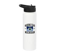 Mackinac Island Michigan MI Souvenir pour homme et femme Stainless Steel Insulated Water Bottle