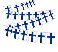 MacLand Lot de 30 guirlandes de drapeau finlandais de 9 m, bannière de décoration pour extérieur, intérieur, patio, cour