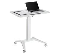 Maclean Bureau Mobile pour Ordinateur Portable, Blanc, réglage pneumatique de la Hauteur, 80x52cm, 8kg Max, 109cm h, MC-453W