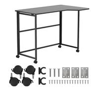 Maclean Bureau Pliable avec roulettes 100 x 65 cm 50 kg 75 cm (Noir) | Conception pliable avec roulettes verrouillables plan de travail ergonomique cadre en acier capacité de charge 50 kg