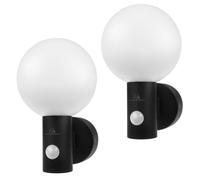 Maclean - Lampe LED d'extérieur - Détecteur de mouvement PIR, noir, 15W, IP65, 1600lm, blanc neutre (4000K) MCE515 B, 2 pièces