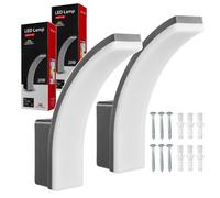 Maclean - Lampe LED - Lot de 2 lampes d'extérieur - Applique murale - Détecteur PIR - 20 W - IP65 - Blanc neutre 4000 K - Gris
