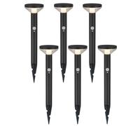 Maclean Lampe solaire à LED avec capteur 3 modes enfichable Li-ion 18650 IP44 3,7V 1200 mAh Noir MCE465 B